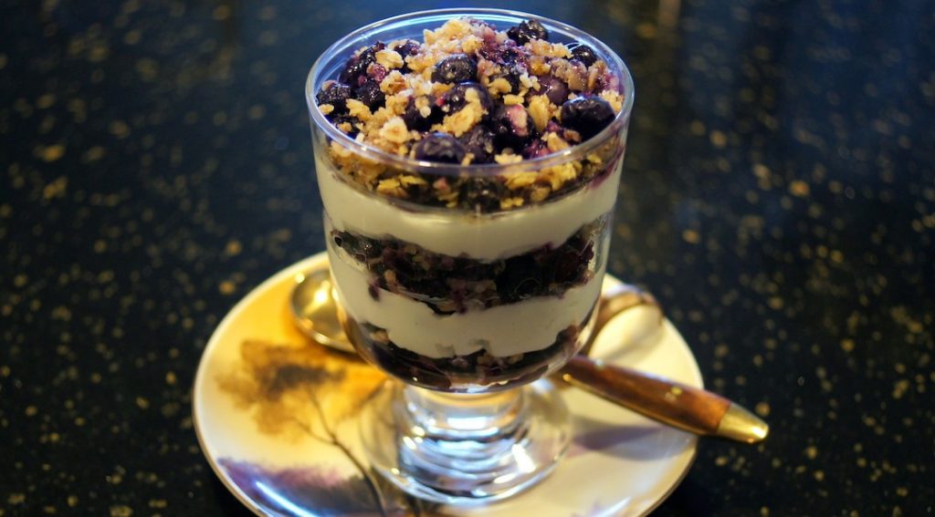 Blueberry kiefer pudding - with title