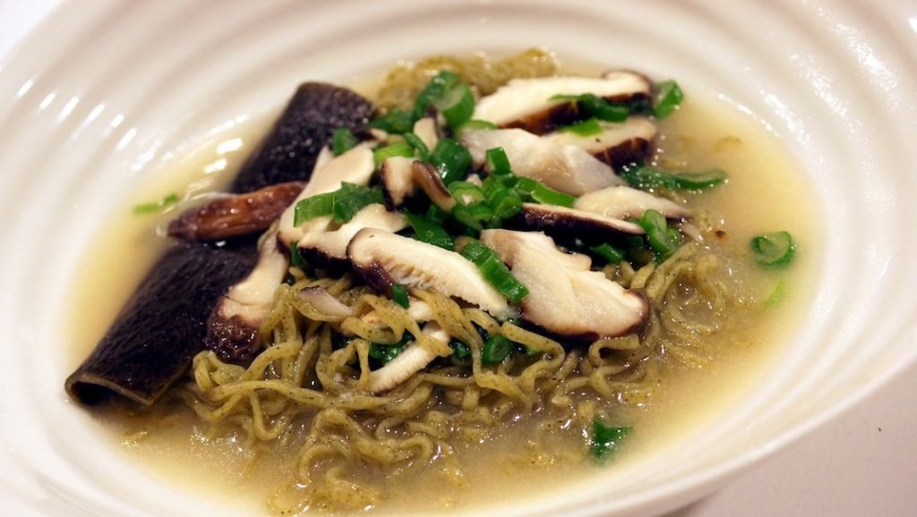 Miso Broth with Green Noodles